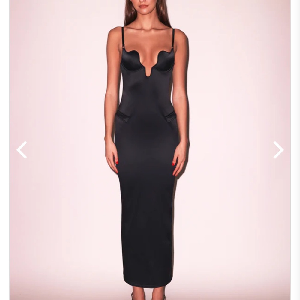 Fleur du Mal Black Midi Dress